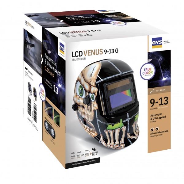 Сварочная маска LCD VENUS 9/13 G BONES TRUE COLOR GYS 064973